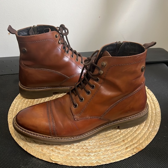 Base London Men Leather Chelsea Combat Boot Size 42 - Picture 8 of 15